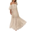 HOYISHION Women's Off The Shoulder Floral Lace Maxi Wedding Dress
