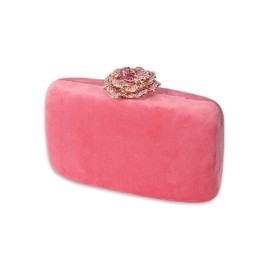 CORIOS Women's Evening Bag Velvet Clutch Bag Glitter Handbag Shiny Shoulder Bag Chain Bag Shining Purse Elegant Shoulder Bag for Cocktail Party Dance Party Evening Party, pink