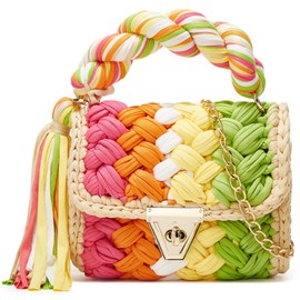 Tote Purse Crossbody Bags for Women Chunky Yarn Knit Shoulder Bag Crochet Handbags Handwoven Tote Bag Clutch Flap Evening Bag