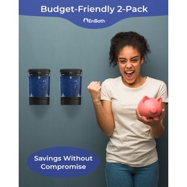 Wall Mount Soap Dispenser for Bathroom (2-Pack Black), Commercial Hand Soap Dispenser 33.8oz (1000ml), Manual Wall Mounted Soap Dispenser/Sanitizer Dispenser (Liquid/Gel)