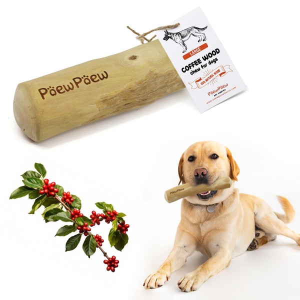 POEWPOEW Coffee Wood Dog Chew Stick for Large Chewers, 100%