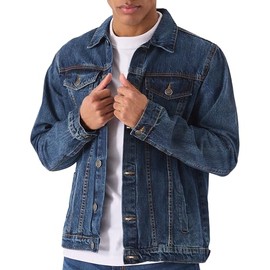 Denim Jacket Men – Regular Fit & Lightweight Trucker Style - Men's Blue Jean Jacket Casual Outerwear with Vintage Oversized Distressed Look – Perfect for Streetwear, Concerts, Travel & Everyday Wear