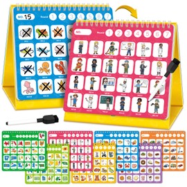 Torlam Identify & Match Game, Learn Professions, Food, Transportation, Wild and Sea Animals, 50 States, Educational Family Travel Party Camping Road Trip Board Games Car Activities for Kids Adults