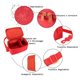 Bag for FABA Storyteller with Compartment for 1-2 FABA Italian Sound Figures, Transport Bag for Storytellers Children 0 to 6 Years and Nursery Rhymes Stories Songs Figures, Red