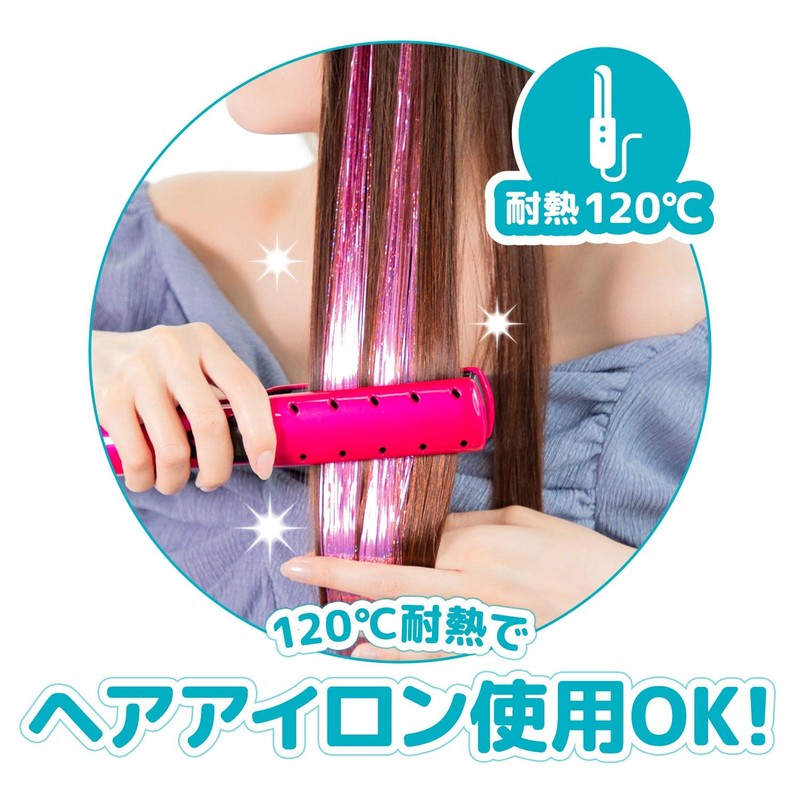 Classe Hair Tinsel with One-Touch Pin, Set of 3, Glitter