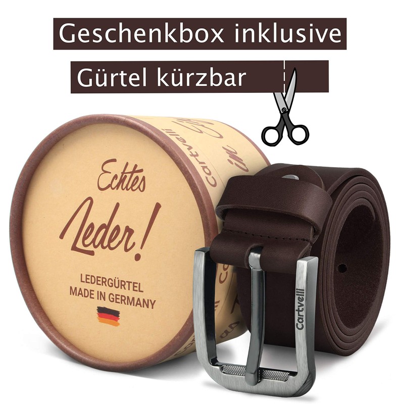 Cartvelli Premium Men's Leather Belt Made in Germany with Gift
