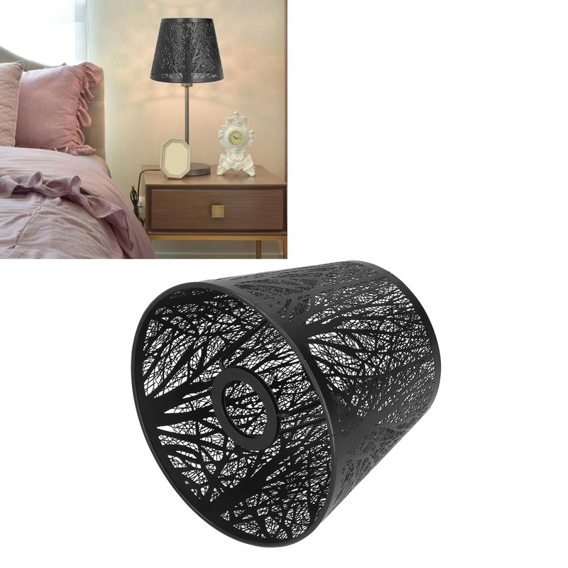 Wrought Iron Lampshade Carved Forest Tree Shaped E27 Mini Lamp