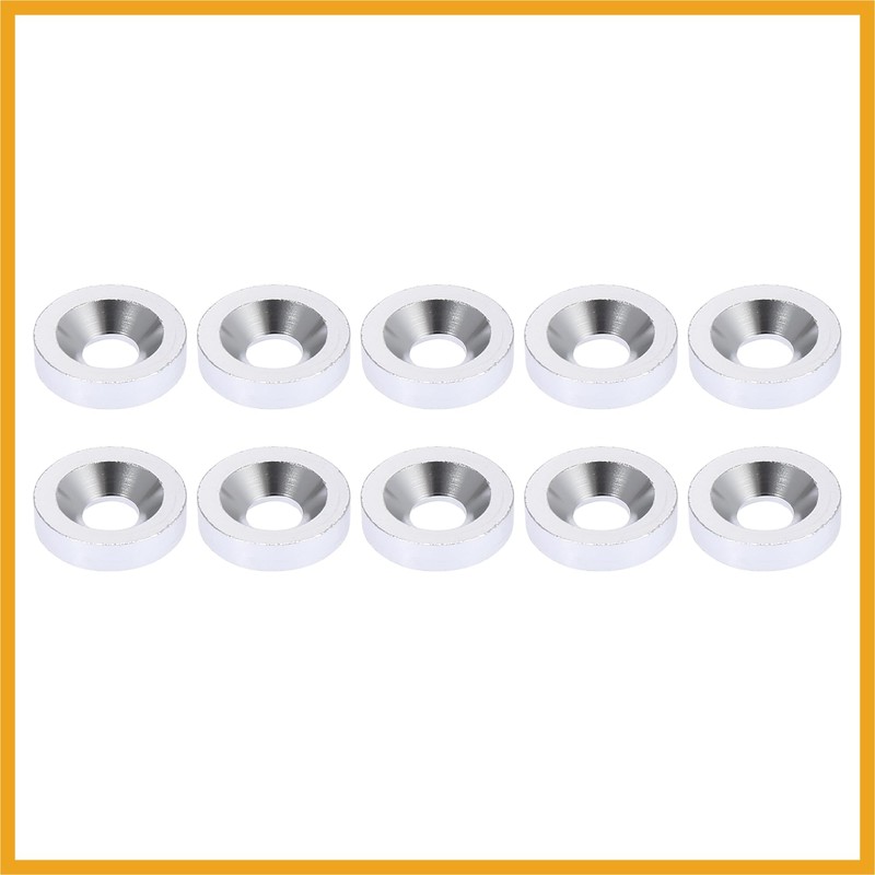 Partuto 30pcs Car Bumper Washer Bolts M6x1.0 Aluminum Alloy Silver