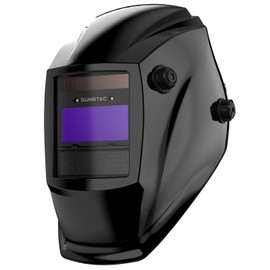 Sunstac 1/1/1/1 Optical Clarity Welding Helmet True Color Auto Darkening Welding Hood Wide Shade 4/9-13 for STICK MIG TIG Welding
