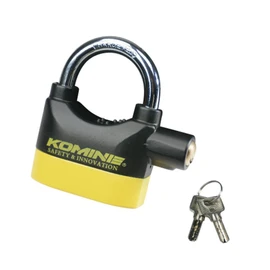 Komine Security Lock Alarm Pad Lock Black / Yellow Free (W3.7 inches (93 mm) × H 3.9 inches (98 mm) × D 1.3 inches (32 mm)) 09 - 120 LK - 120