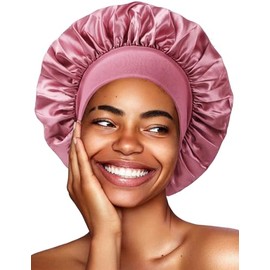 Weardear Silk Bonnet for Women Satin Hair Wrap 1 Pcs Comfortable Night Sleep Cap Soft Hair Bonnets Dark Cameo M