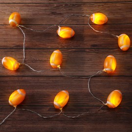 Bencailor 1 Pcs Football Decor String Lights Sport Theme Room Decor Football Light String LED Light up Football Decorations Battery Operated for Sports Theme Party Birthday Christmas (4.92 ft)