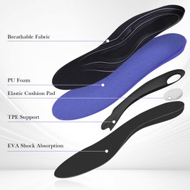Linkidea 2 Pairs Arch Support Shoe Insoles Compatible with Brooks Ghost 15, GTS 23, Anthem 6, Replacement Shoe Inserts, Shock Absorption and Cushioning for Feet Relief (US Men 6.5/Women 8)