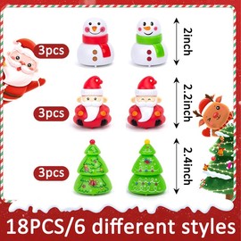 FYZSJWL Wind-up Christmas Toy, 18 Pieces, Christmas Toy, Christmas Party Wind Up Toy, Snow Doll/Christmas Tree/Santa Claus Shape, Christmas Toy for Girls Boys