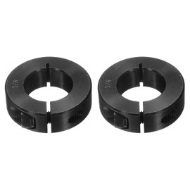 sourcing map 4Pcs Single Split Shaft Collar, 7/8" Bore One Piece Clamping Collar 1-5/8" OD 1/2" Thickness Black Oxide Lock Collar Clamp with Set Screws (1045 Steel)