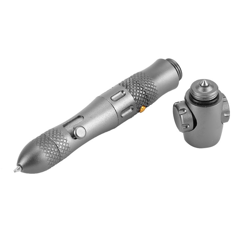 Rotatable Decompression Tactics Defense LED Glass Breaker Writing Survival Outdoor