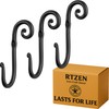 RTZEN Wall Mount Hook Set - Wrought Iron Decorative Rustic