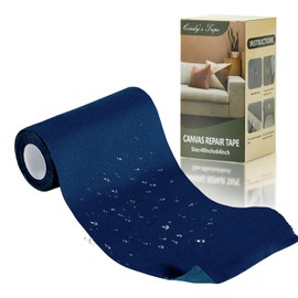 Canvas Repair Tape, 4×63 Inches Blue Waterproof Self-Adhesive Patch for Outdoor Gear, Durable and Weatherproof Fabric Tape for Boat Covers, Tents, Couch, Sofas, Sun Shades, Awnings, and Lounge Chairs
