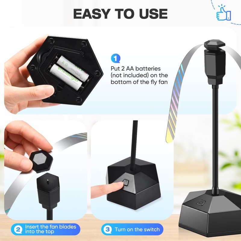 VEUIEIZT Fly Fans for Tables, Tabletop Food Fan, Fly Fan
