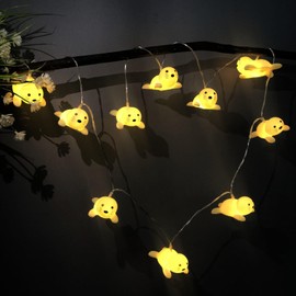 Sezrgiu 9.8FT 20LEDs Sea Lion Shape String Fairy Lights USB Plug-in & Battery Operated Cute Seal Night Mood Lights for Beach Party Children's Bedroom Christmas Tree Birthday Decoration (Beige Seal)