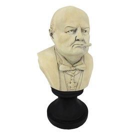 Things2Die4 Molded Plaster Winston Churchill with Cigar Bust Statue