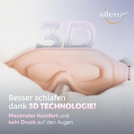 silenzZZ® Premium Sleep Mask, 3D Eye Mask for Men and Women, Comfortable Padded Sleeping Mask for Absolute Darkness, Sleep Mask, Pink
