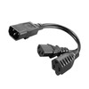 C14 to C13+NEMA 5-15R Y Splitter Power Plug Cord,Single C14