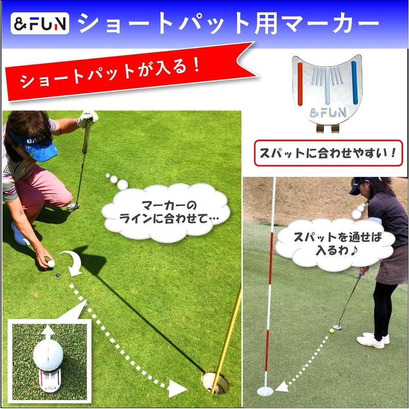 &FUN Golf Marker Set Stylish Padded Line Marker & Glowing