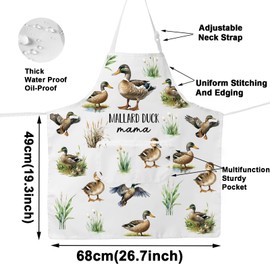 G2TUP Mallard Duck Mama Apron - Blue - Unisex Adults - Cooking Enthusiasts, Duck Print Lovers