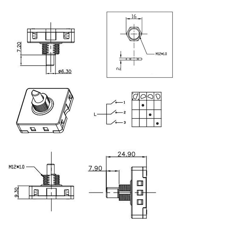 RUNCCI-YUN 4 Set 4-Position 3-Speed Fan Selector Rotary Switch Governor