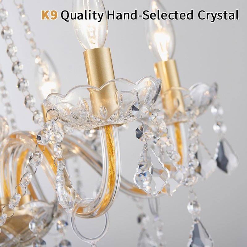 Crystal Chandelier Light Fixture, Modern K9 Crystal Chandeliers for Dining
