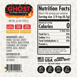 Ghost Pepper Seasoning Mix, 2 Bottles by Flavor God - Premium All Natural & Healthy Spice Blend for Grilling Chicken, Beef, Seafood & Vegetables - Kosher, Gluten-Free, Dairy-Free, Vegan Keto Friendly