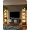 Display Shelf with Light, 5-Tier Shelf Lamp, Corner Floor Lamp