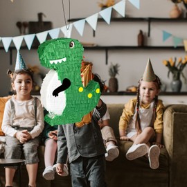Dinosaur Pinata (17x13x3.7 Inches) for Kids Birthday Party Fiestas Decorations Party Favors for Birthday Anniversary Celebration Decoration Dino Theme Party Cinco de Mayo Fiesta Supplies