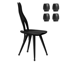 32 Pcs Rubber Chair Caps for Round Legs, Black Chair Leg Protectors for 12-16mm Diameter Legs, Furniture Foot Pads with Non Slip Features, Soft Rubber Chair Leg Socks for Scratch Protection