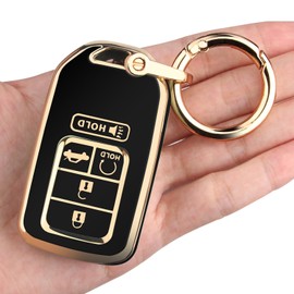 QBUC for Honda Key Fob Cover Case with Keychain for Honda Accord Civic CRV Pilot Odyssey Passport EX-L Smart Remote Ke