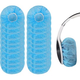 Yizhet 100 Pieces Headphone Earpad Covers, Disposable Non-Woven Fabric Headphone Covers/Headset Covers/Earpad Protector, Stretchable Sanitary Earcup Covers, Fits 3.93"-4.72" /10-12cm Headsets (Blue)