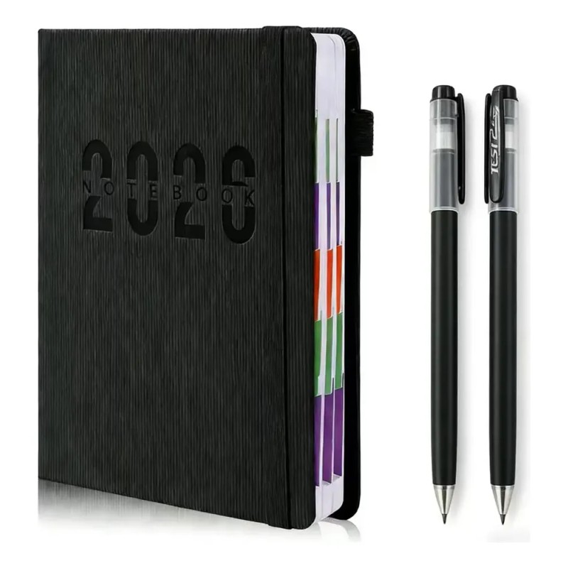 Agenda Diaria 2026 A5 Pasta Dura 320 Hojas Personalizable