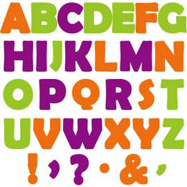 150 PCS Large 6" Halloween Bulletin Board Letters for Fall Wall Decor Colorful Classroom Alphabet Cutouts School Decorations Cardboard Big Sticker Paper Letter Poster Font Letters and Punctuation Set