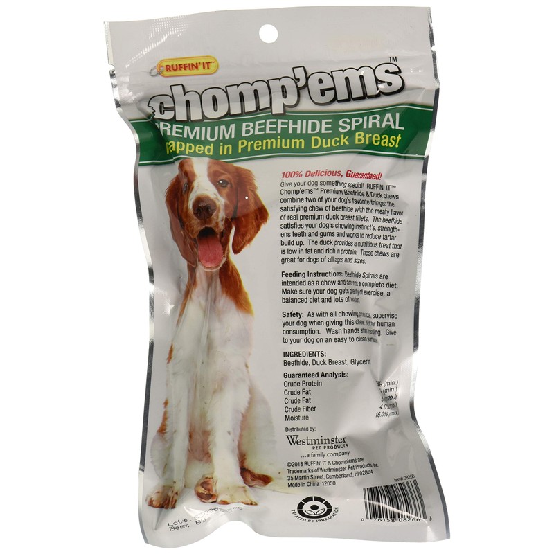 Chomp’ems Premium Beefhide Chews for Dogs, 2 Chews