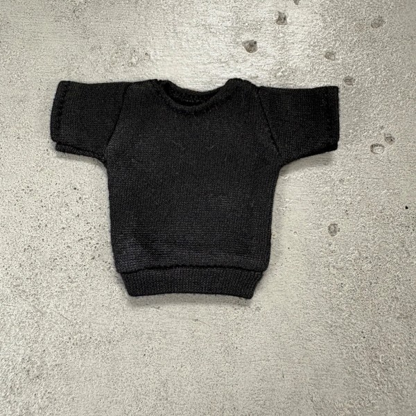 FIGLot SU-RG-SL-BK: 1/12 Black T-Shirt for 6" medium to slim