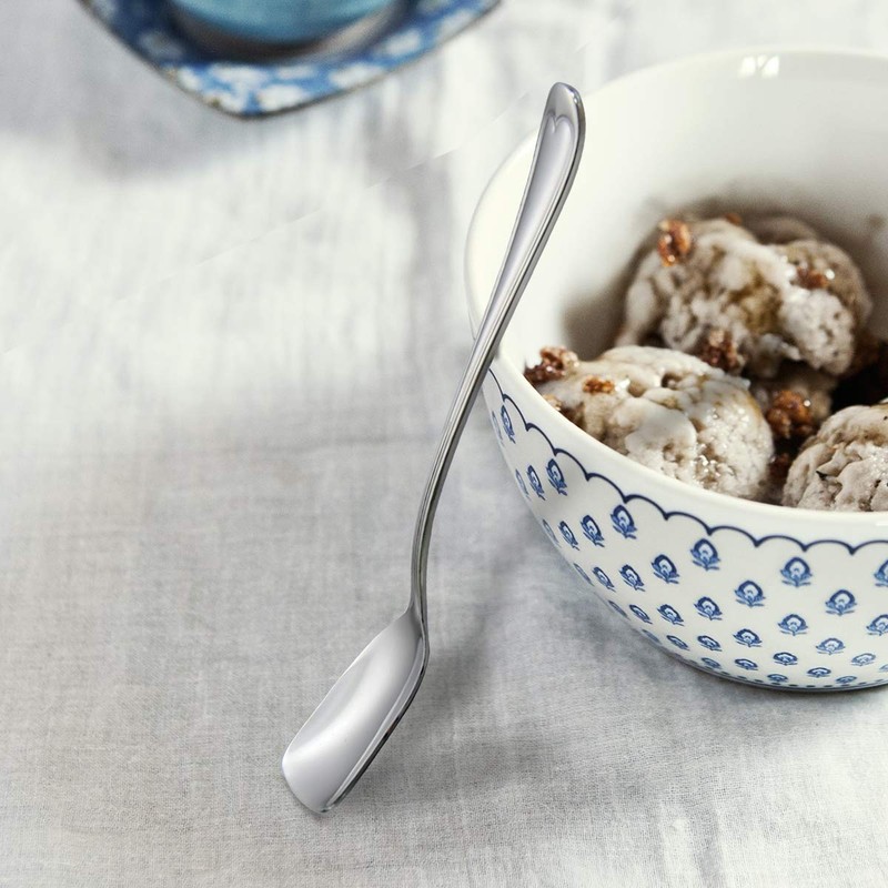 Dessert Spoons,18/10 Stainless Steel Spoon Set of 4, Square Head