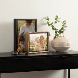 Kate and Laurel Sylvie Custom Printed Beaded Framed Canvas Wall Art, 10x13 Beaded White, Personal Canvas Print with Your Photos for Bedroom or Gallery Wall Decor | Printed and Hand Framed in the USA