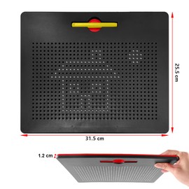 HONPHIER Kids Magnetic Drawing Tablet Magnetic Steel Balls Board Doodle Scribble Sketch Pad Magnet Writing Pads Preschool STEM Education Toys for Children (Large, Black)