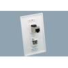 RiteAV 1 Gang Wall Plate (White) 2 Port - Cat6
