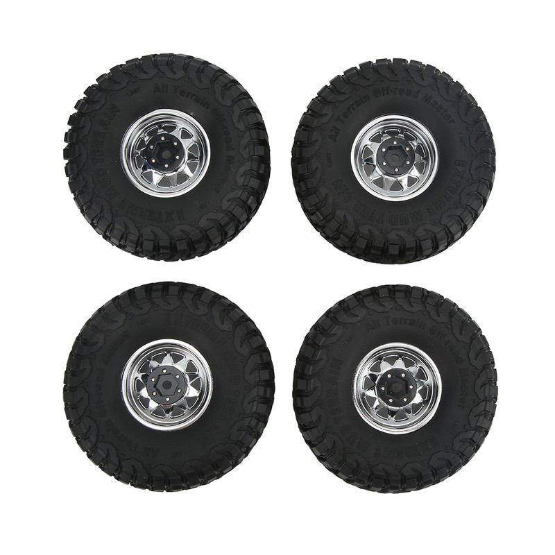 4PCS 1.9in Wheel Tires with 10 Holes Hub Uneven Gravel