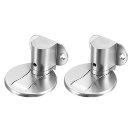PATIKIL Invisible Magnet Door Stop, 2 Pack No Drilling Adjustable Floor Mount Door Stop Holder with Self Adhesive & Screw Mount for Home Office Bedroom Keep Door Open, Silver