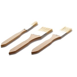 Lares Pastry Brush / Kitchen Brush - Made of Beech Wood - Ideal for Greasing and Glazing - Set of 3 (1.5 cm + 2.5 cm + 3.5 cm Brush Width) - Made in Germany