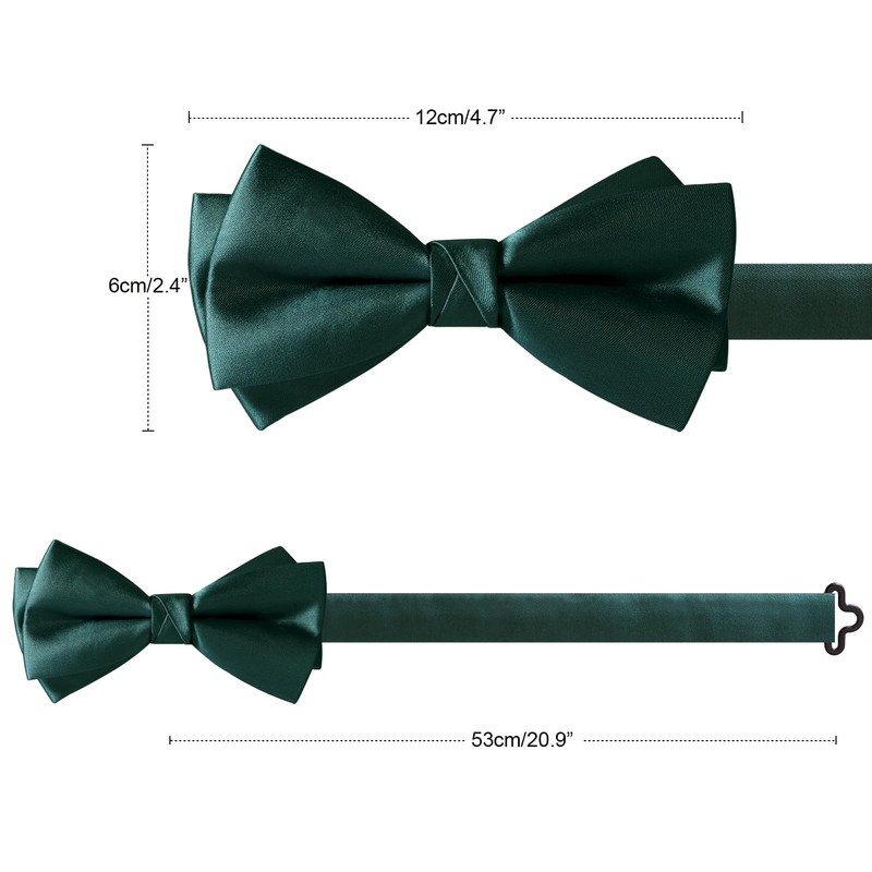 HOULIFE Bow Tie Men's Set - Adjustable Satin Polyester Bow