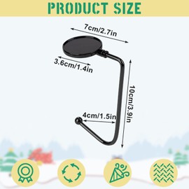 KEYIDO 4 Pack Christmas Stocking Hooks Stocking Holder for Mantle Fireplace Metal Xmas Hooks Hangers with Anti Skid Safety Hang Grip for Christmas Party Decoration Black